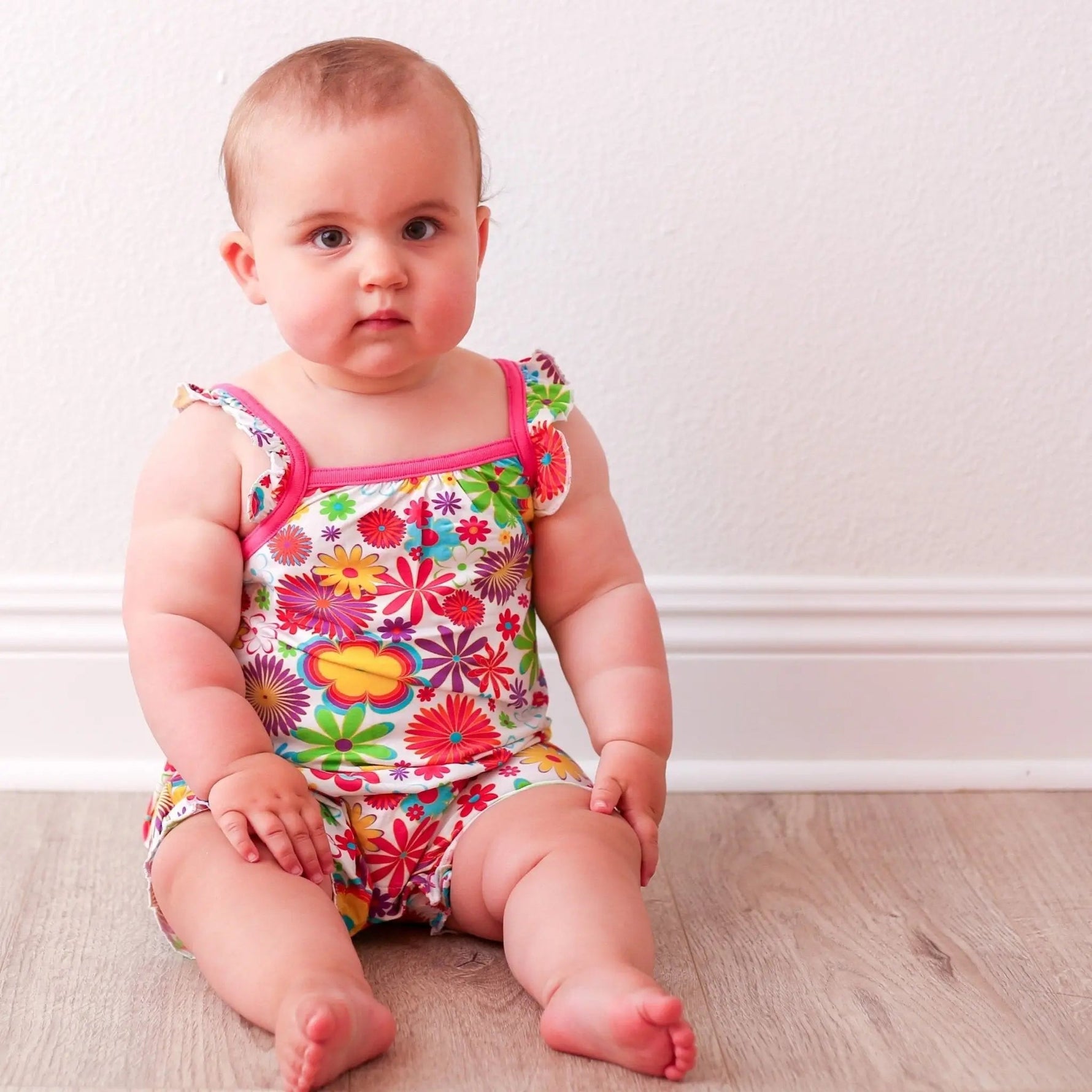 Groovy Bloom Bubble Romper - Baby & Toddler Clothing, Skin, Happiness, Child, Pink | Everetts Place