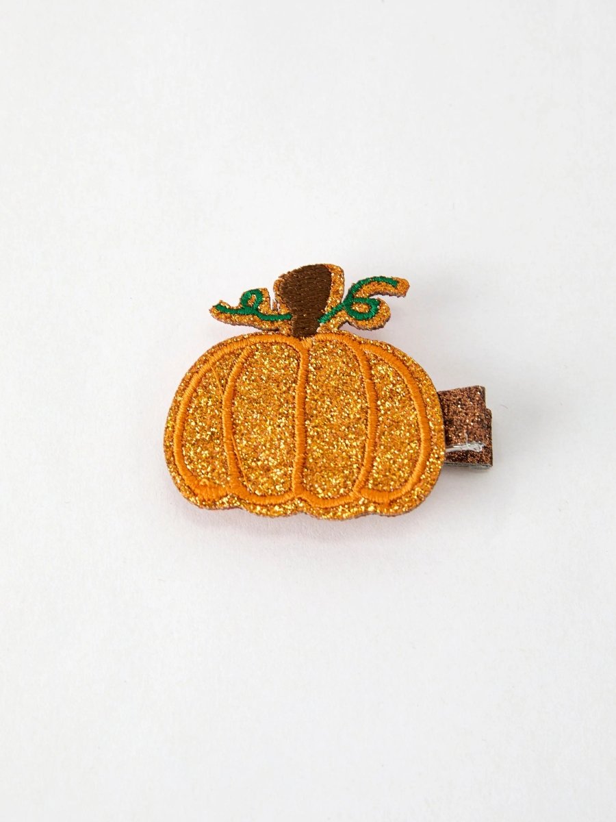 Rylee Faith Designs Halloween Pumpkin Girls Hair Clip Cute Accessory for Spooky Season - Everetts Place Boutique - 