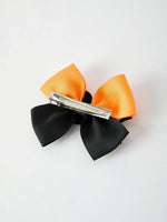 Rylee Faith Designs Halloween Pumpkin Smiley Bow Hair Clip - Everetts Place Boutique - 