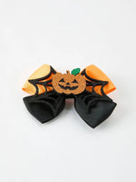Rylee Faith Designs Halloween Pumpkin Smiley Bow Hair Clip - Everetts Place Boutique - 
