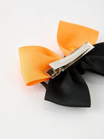 Rylee Faith Designs Halloween Pumpkin Smiley Bow Hair Clip - Everetts Place Boutique - 