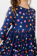 Mila & Rose ® Halloween Stars 3/4 Sleeve Pocket Twirl Dress - 