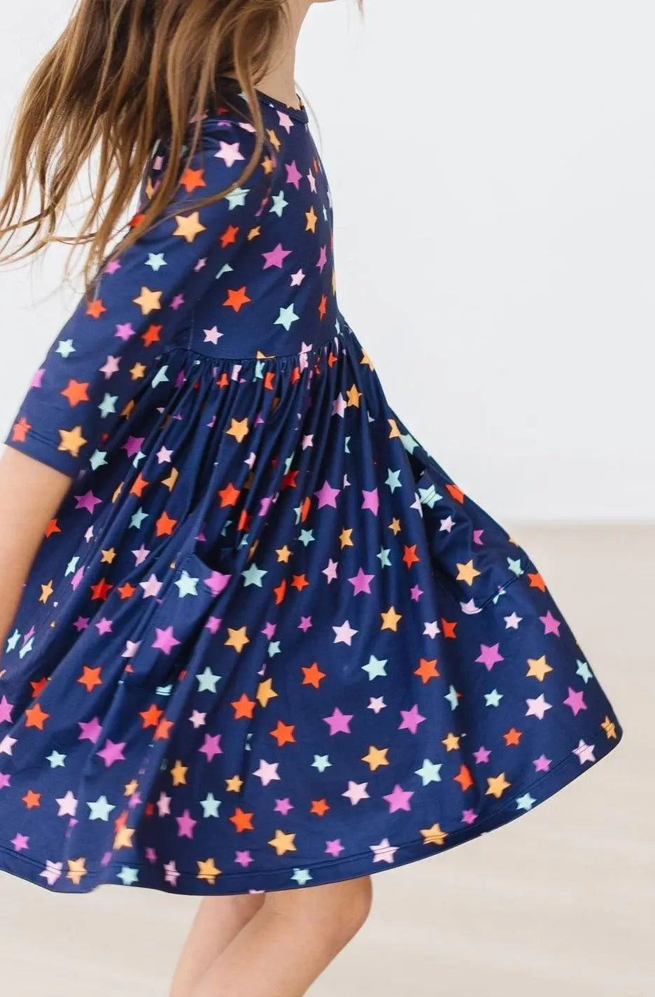 Mila & Rose ® Halloween Stars 3/4 Sleeve Pocket Twirl Dress - 