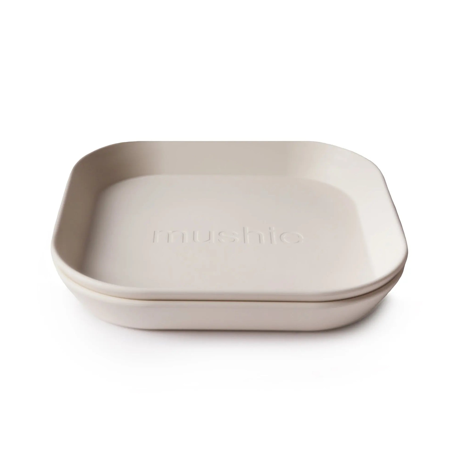 Square Dinnerware Plates for Babies BPA-Free Plastic Microwave and Dishwasher Safe Made in Denmark Mushie