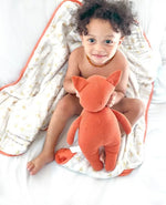 Goosewaddle® | Newborn Baby Blankets Toys Teethers Bibs & More Handcrafted Terracotta Fox Figurine Gift Set Lovers -