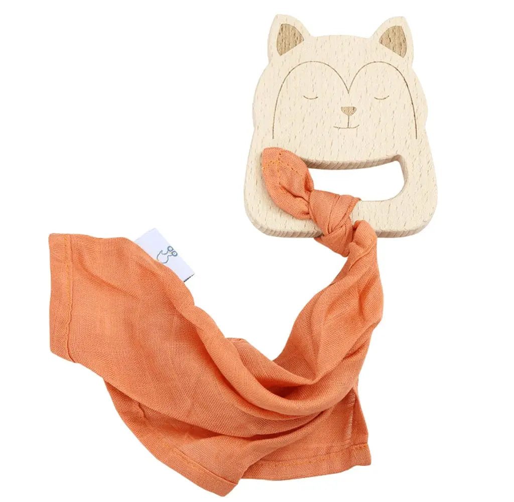 Goosewaddle® | Newborn Baby Blankets Toys Teethers Bibs & More Handcrafted Terracotta Fox Figurine Gift Set