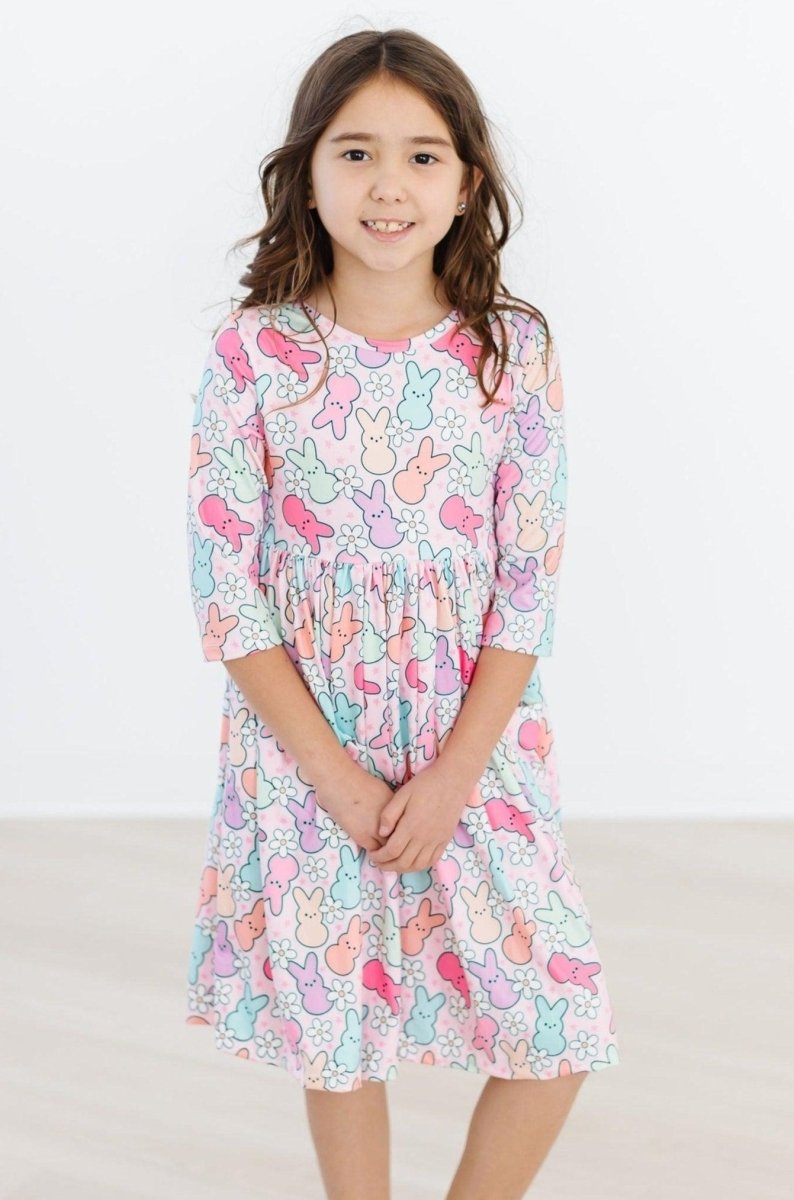 Mila & Rose ® Hangin with my Peeps 3/4 Sleeve Pocket Twirl Dress - 