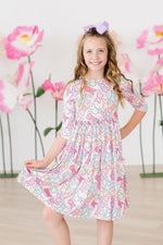 Mila & Rose ® Hangin with my Peeps 3/4 Sleeve Pocket Twirl Dress - 