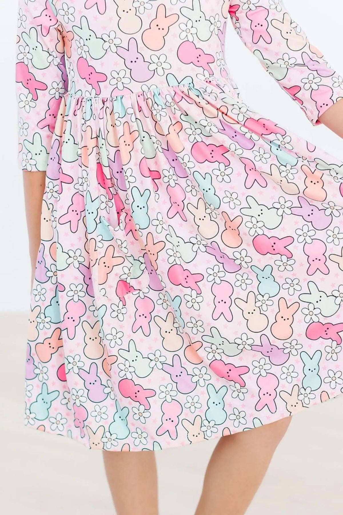 Mila & Rose ® Hangin with my Peeps 3/4 Sleeve Pocket Twirl Dress - 