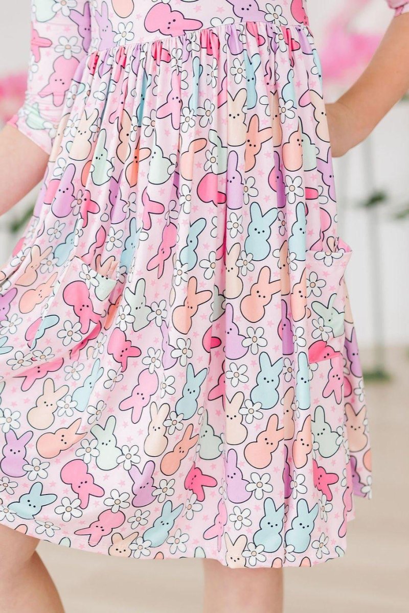 Mila & Rose ® Hangin with my Peeps 3/4 Sleeve Pocket Twirl Dress - 