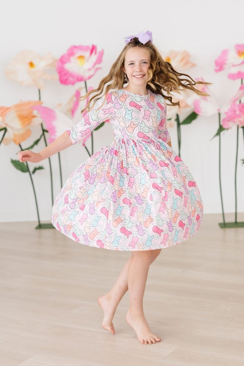 Mila & Rose ® Hangin with my Peeps 3/4 Sleeve Pocket Twirl Dress - 