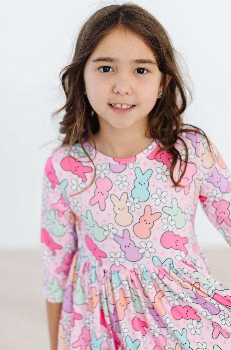 Mila & Rose ® Hangin with my Peeps 3/4 Sleeve Pocket Twirl Dress - 