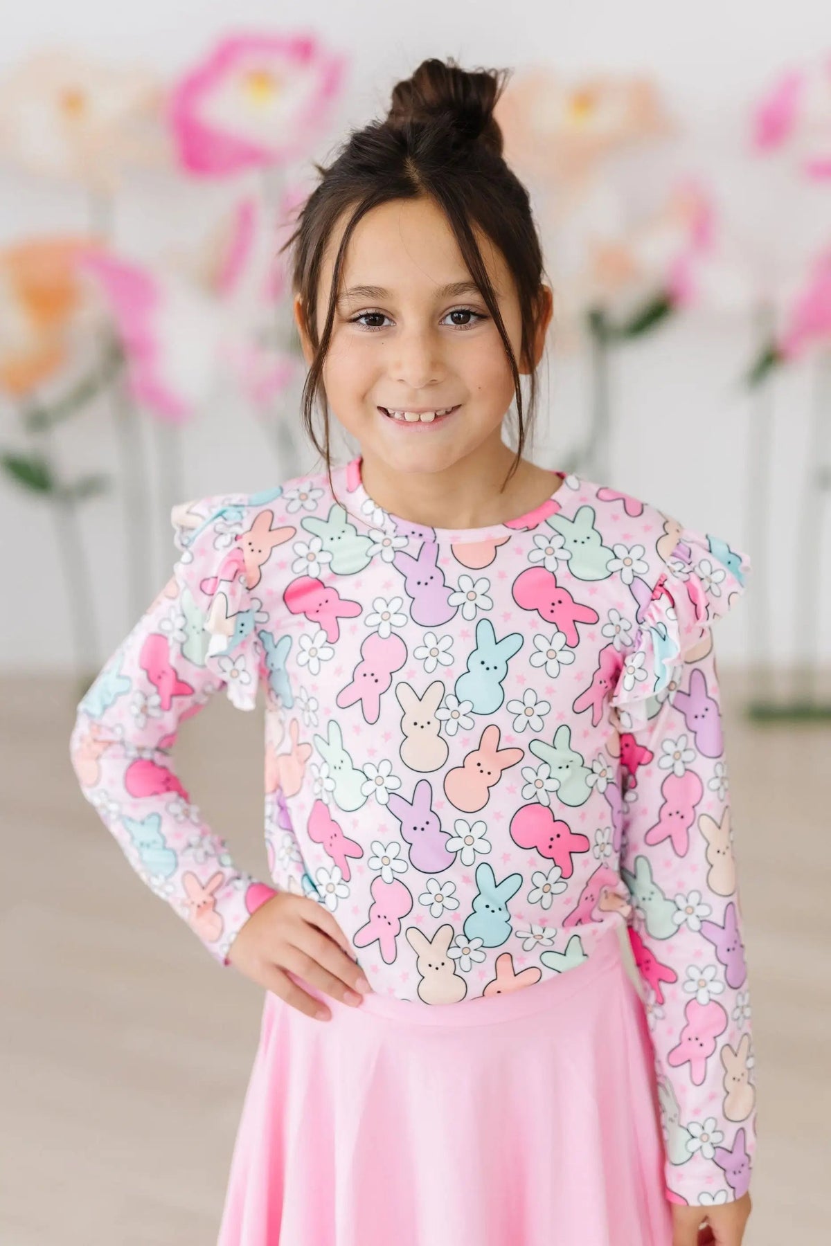 Mila & Rose ® Hangin with My Peeps L/S Ruffle Tee - 