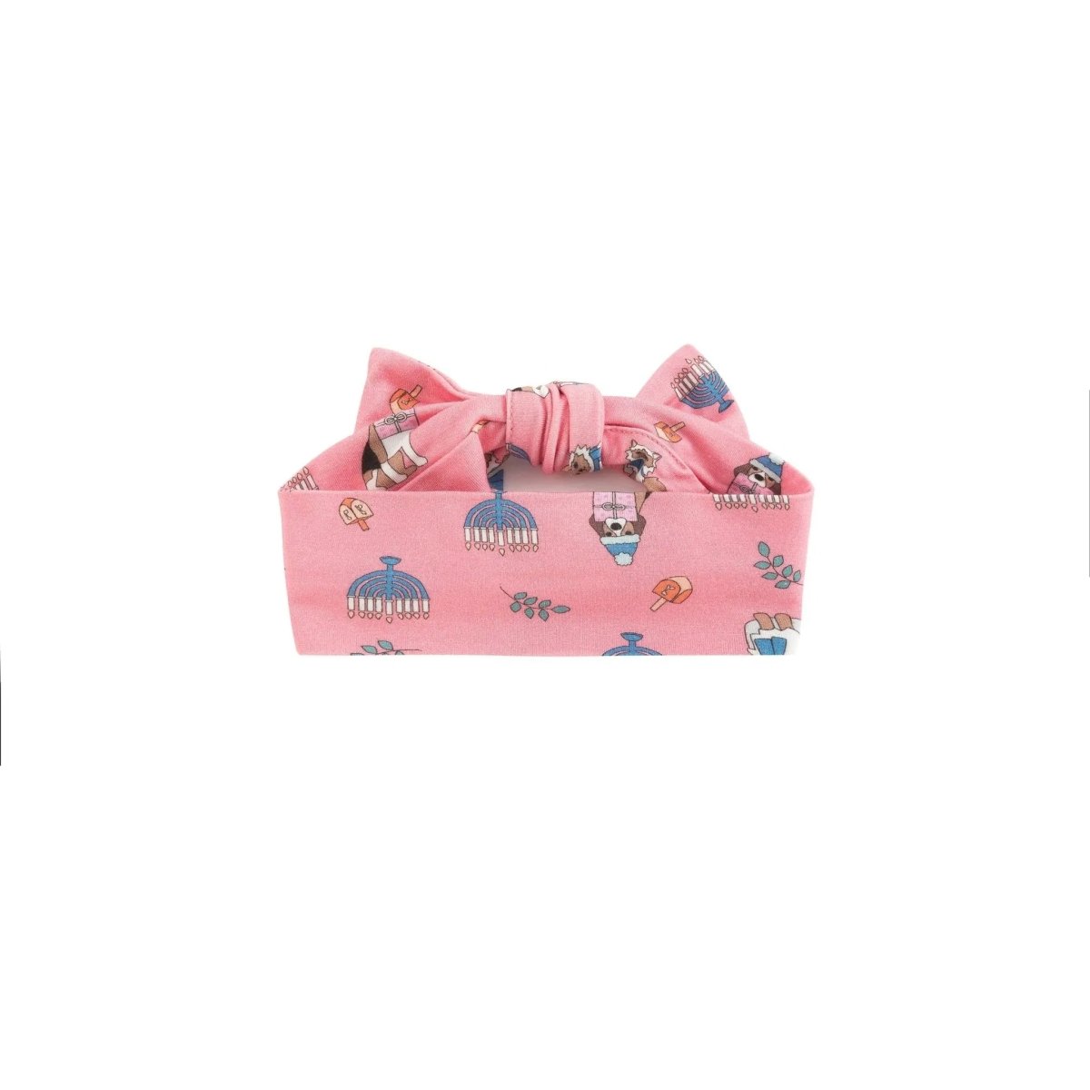 Dreamlet Hanukkah Pets Bow Headband Pink Soft Breathable One Size - Everetts Place Boutique - 