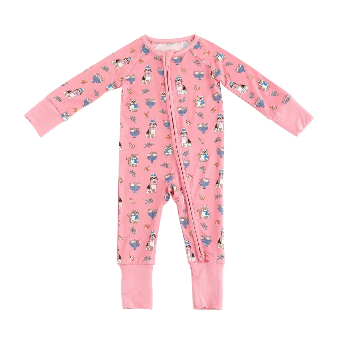 Dreamlet Hanukkah Pets (Convertible Zip Footies) - Pink - 