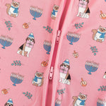 Dreamlet Hanukkah Pets (Convertible Zip Footies) - Pink - 