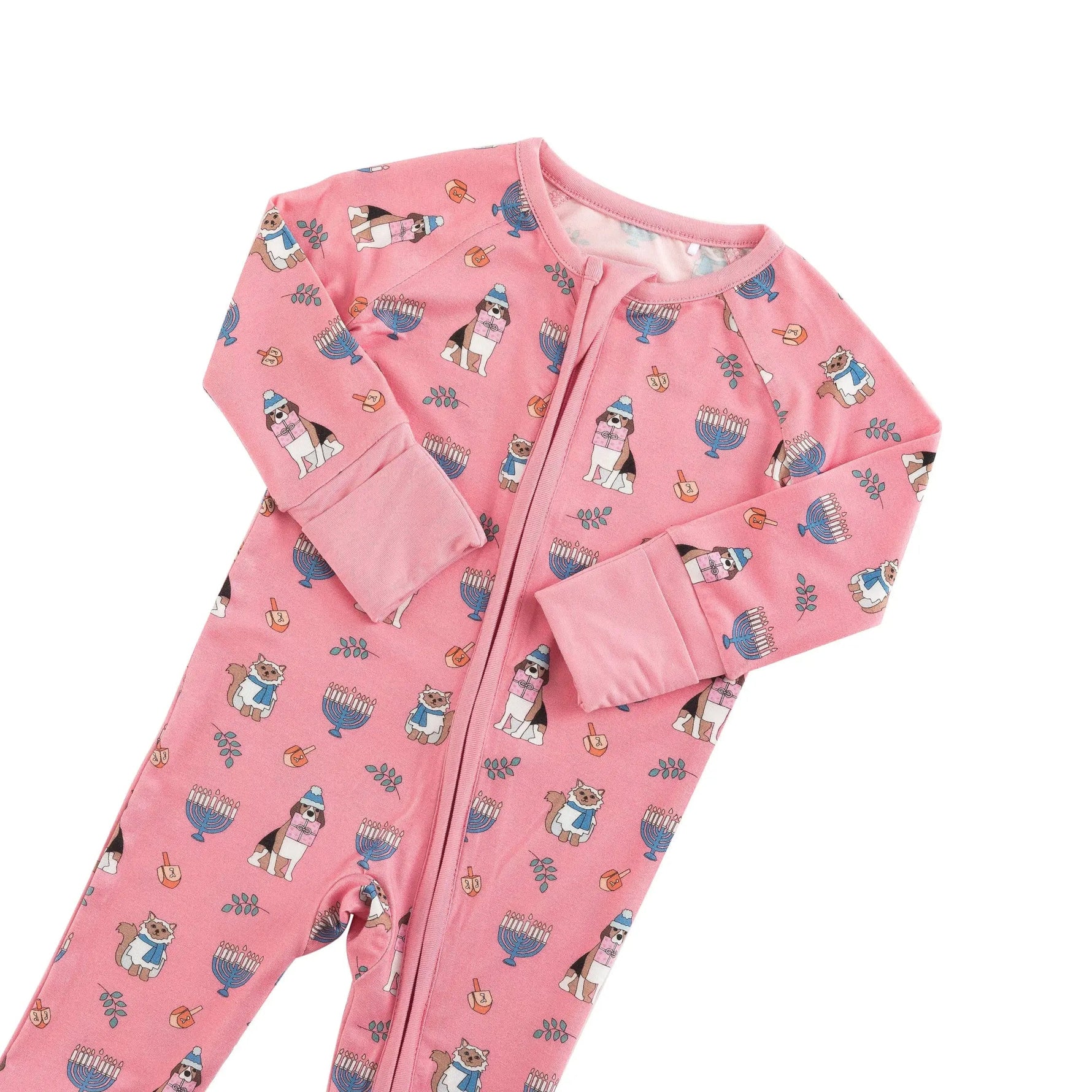 Dreamlet Hanukkah Pets (Convertible Zip Footies) - Pink - 