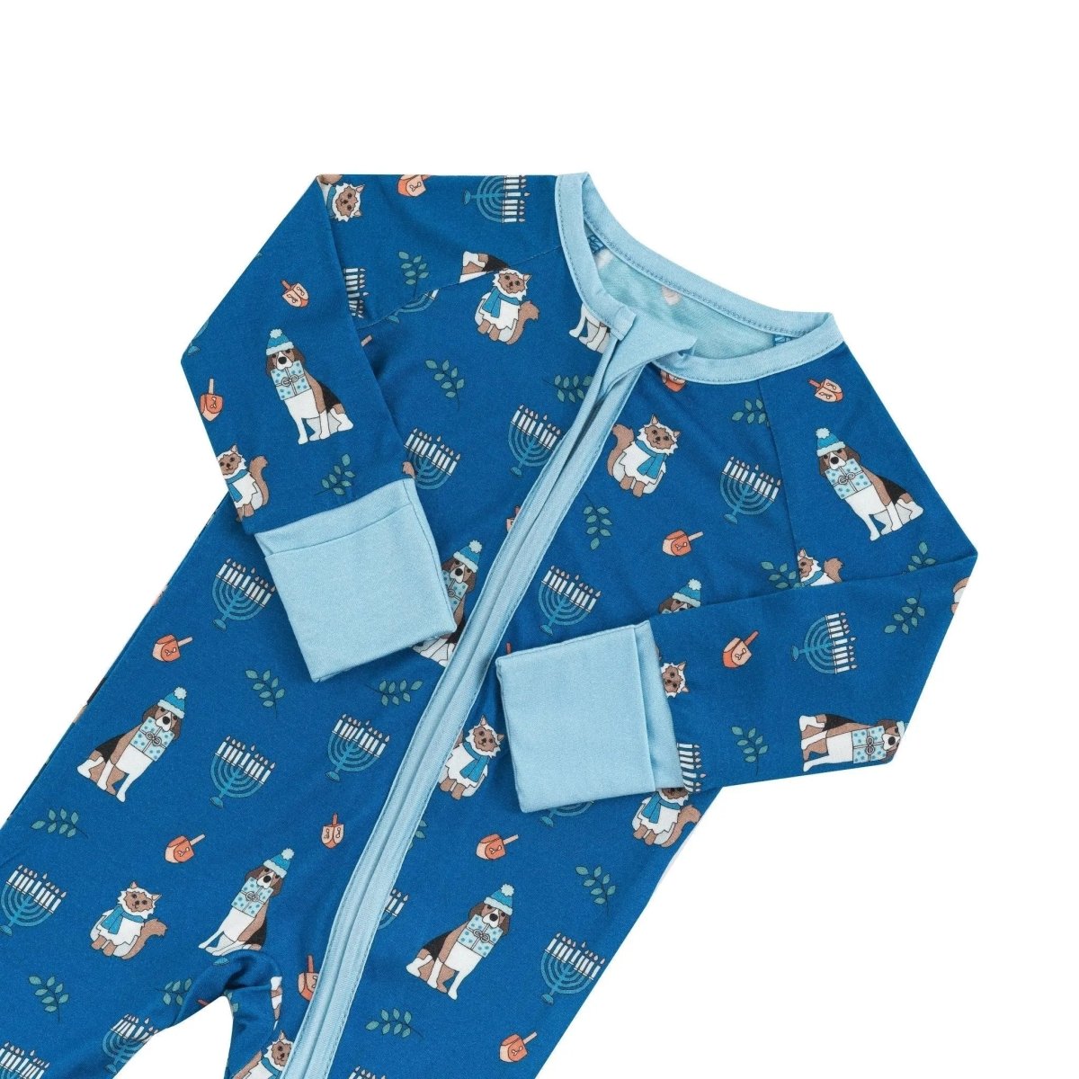 Dreamlet Hanukkah Pets Convertible Zip Footies Soft for Infants - Everetts Place Boutique - 