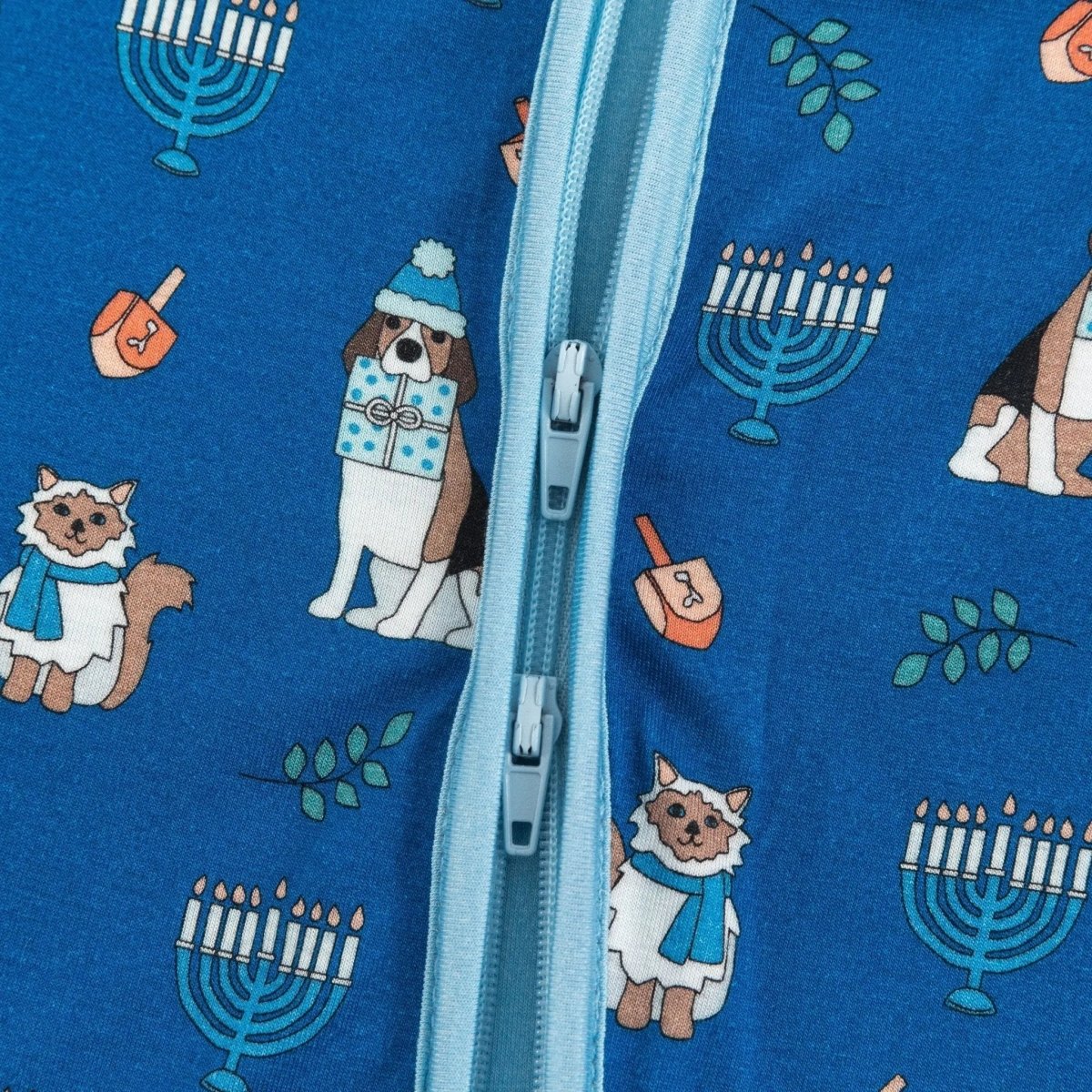Dreamlet Hanukkah Pets Convertible Zip Footies Soft for Infants - Everetts Place Boutique - 