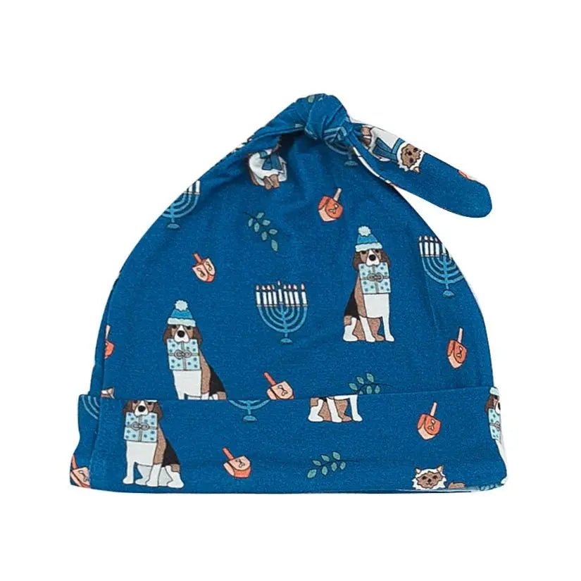 Dreamlet Hanukkah Pets Knotted Hat Blue Baby Size Up To 6 Months - Everetts Place Boutique - 