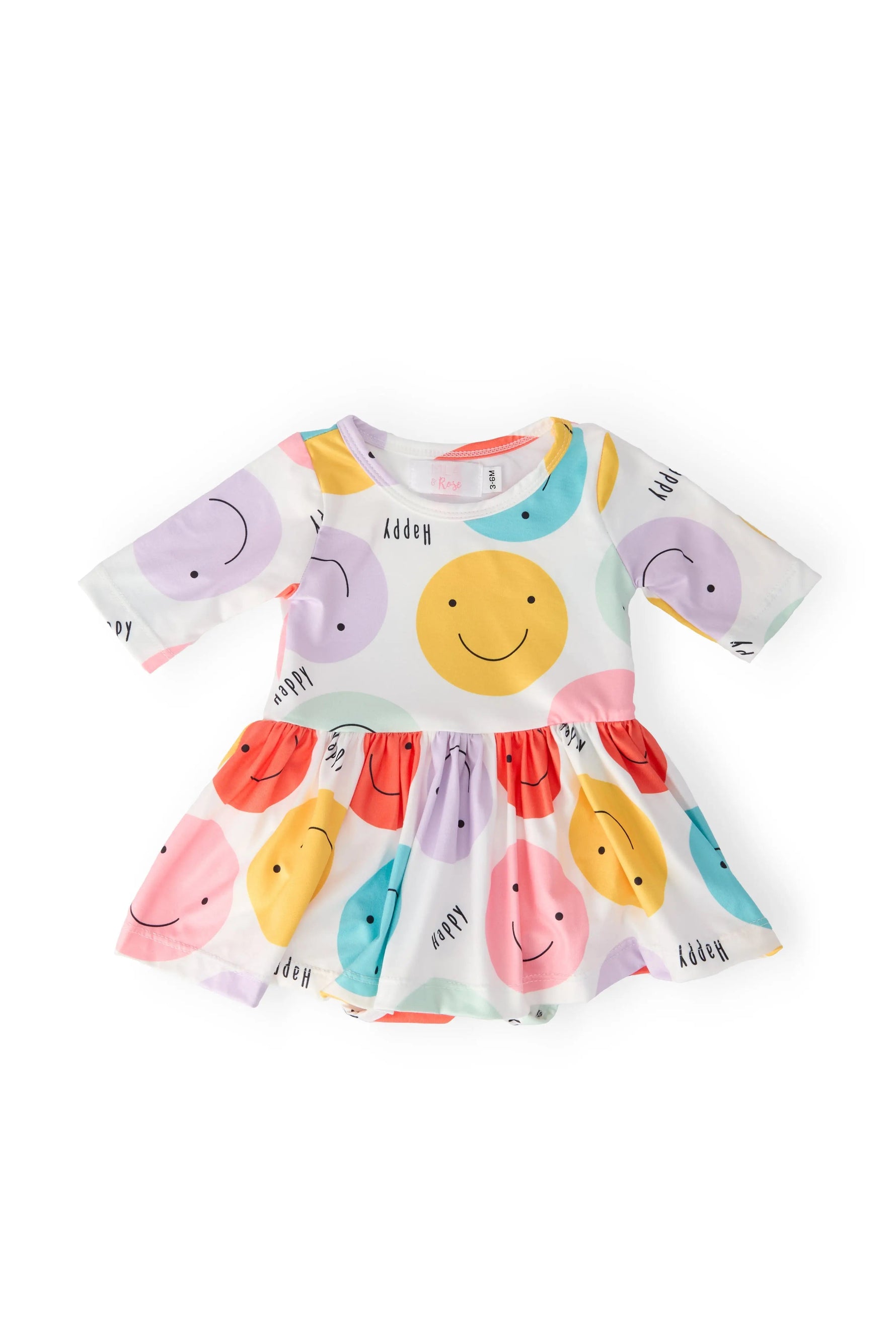 Mila & Rose ® Happy Days 3/4 Sleeve Twirl Bodysuit - 
