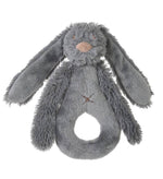 Newcastle Classics Happy Horse Deep Grey Rabbit Rattle with Sensory Features for Infants - 