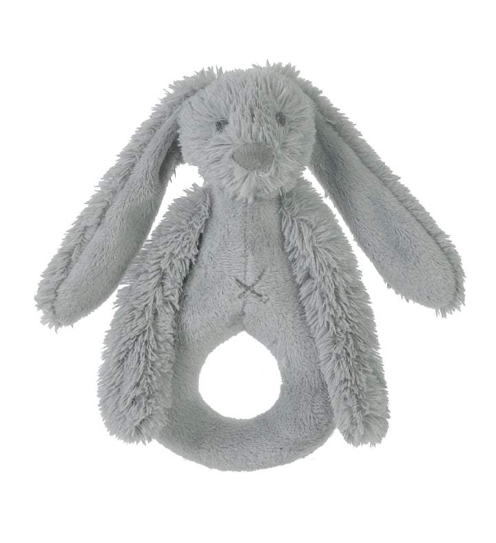 Newcastle Classics Happy Horse Grey Rabbit Rattle with Soft Plush Texture for Infants - 