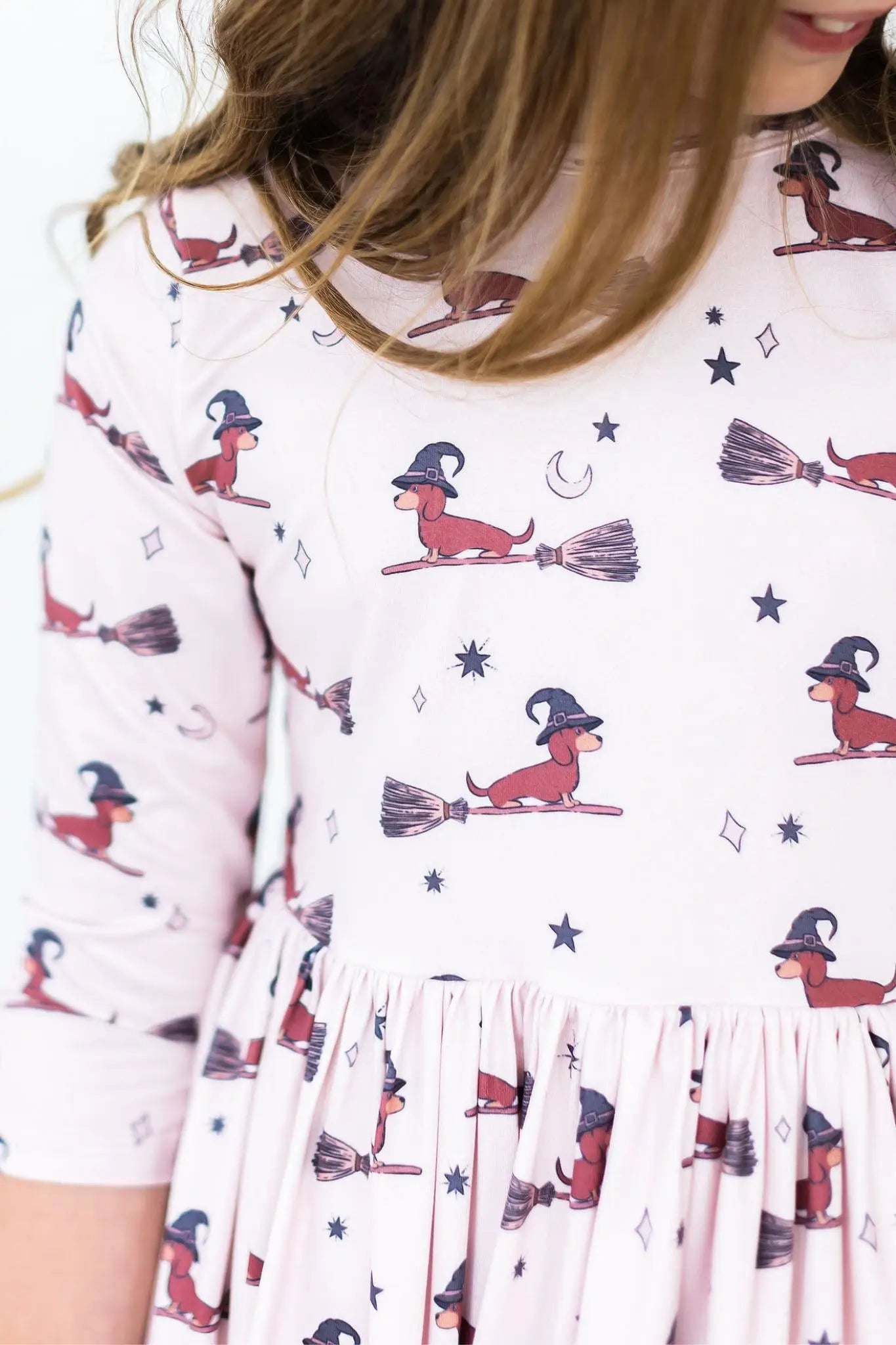 Mila & Rose ® Happy Howl - oween 3/4 Sleeve Pocket Twirl Dress For Toddler Halloween - 