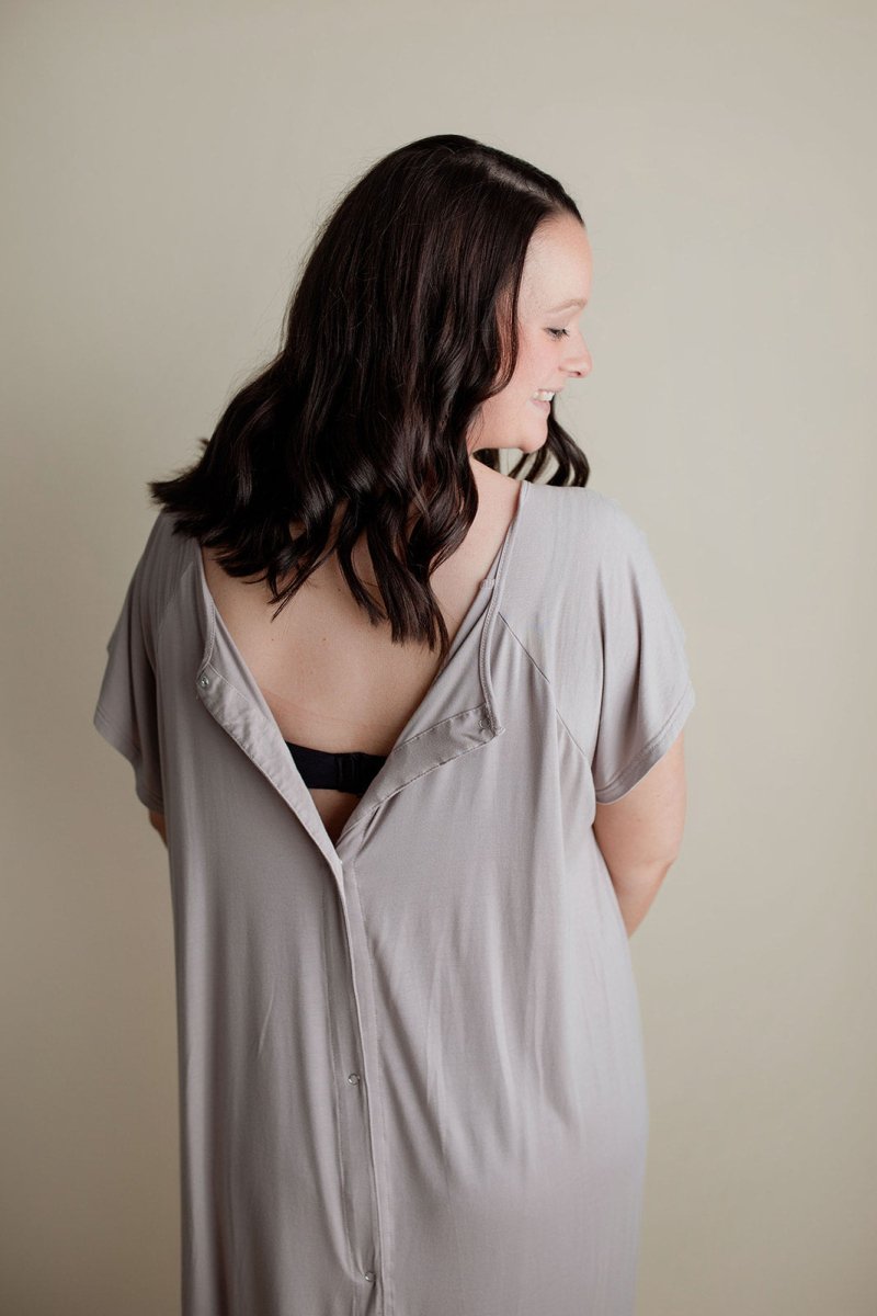 Three Little Tots Harbor Mist Labor and Delivery Nursing Hospital Gown - 