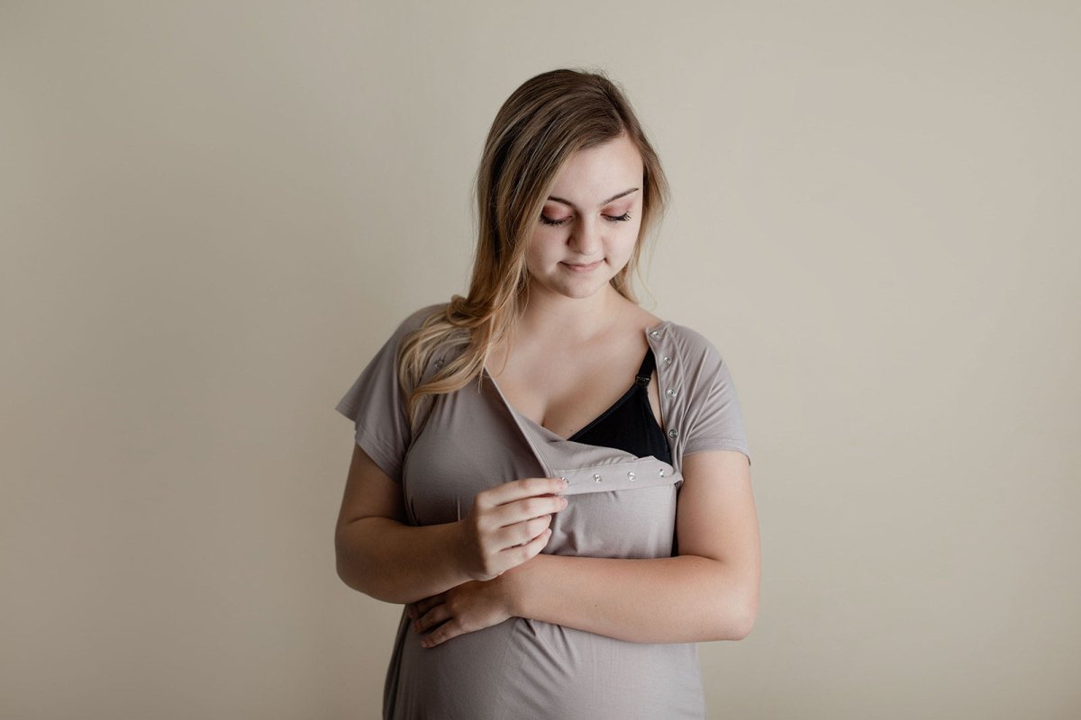 Three Little Tots Harbor Mist Labor and Delivery Nursing Hospital Gown - 