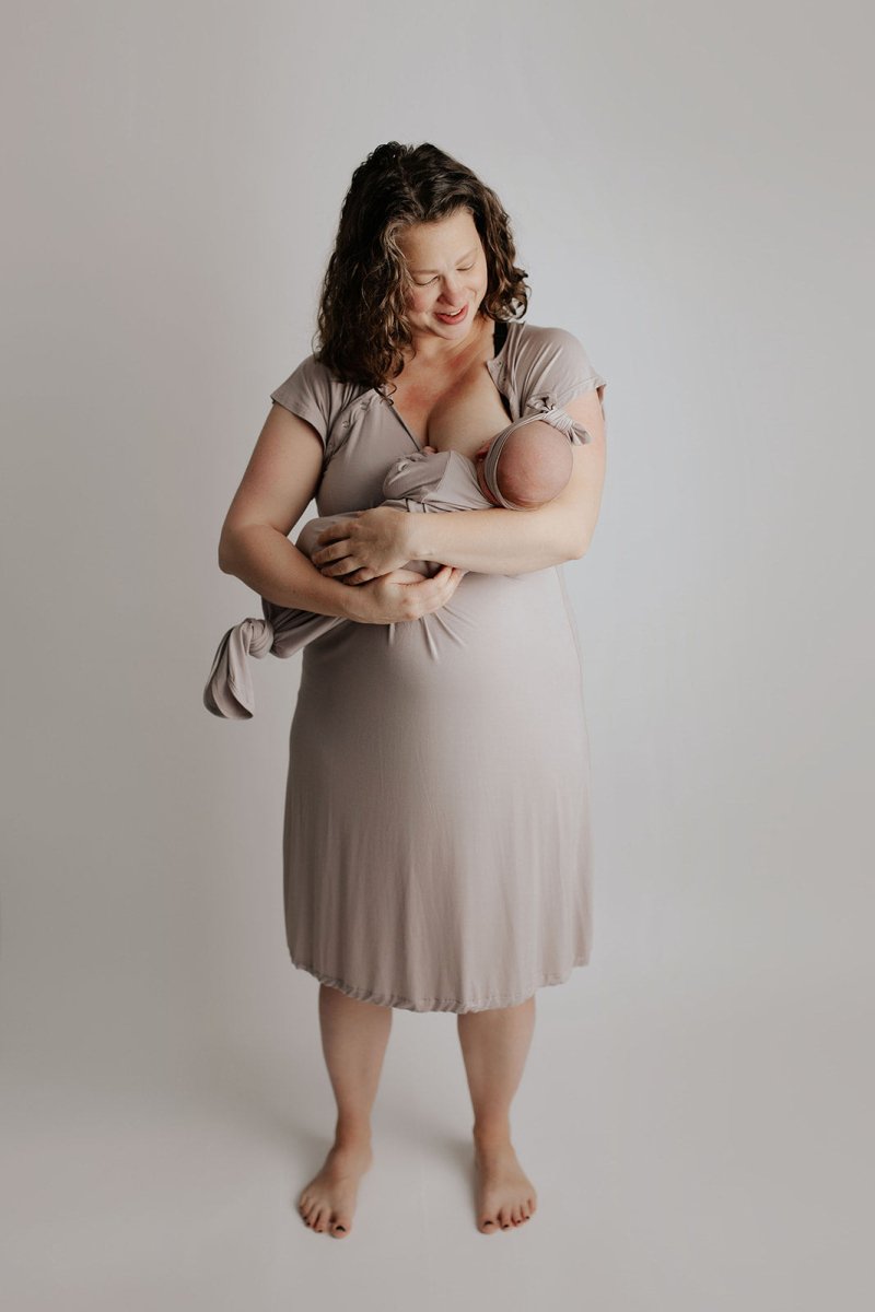 Three Little Tots Harbor Mist Labor and Delivery Nursing Hospital Gown - 