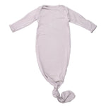 Three Little Tots Harbor Mist Neutral Knotted Newborn Baby Gown - 