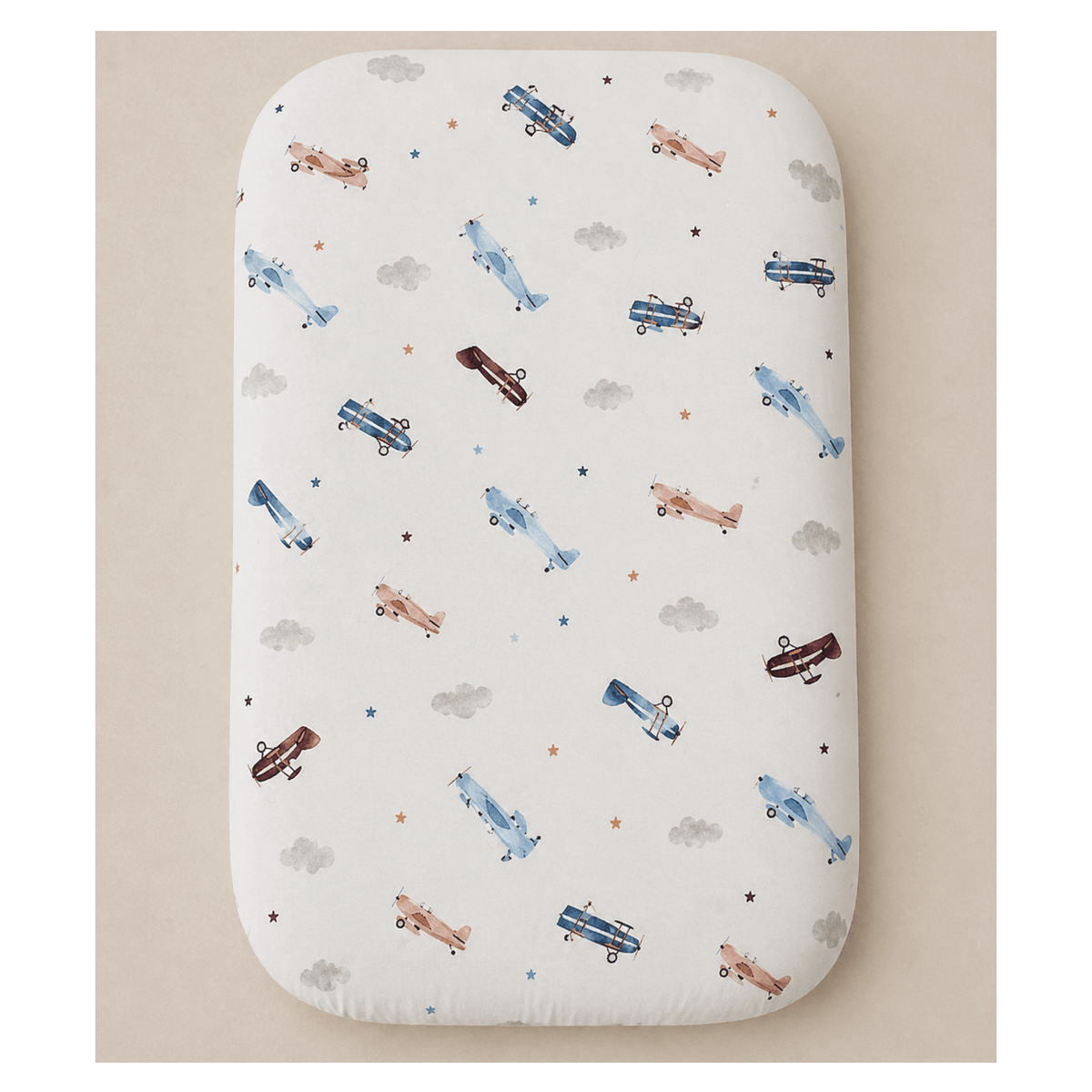 Harp Angel Boutique Harp Angel Boutique Bamboo Changing Pad Cover - Vintage Airplane Everetts Place
