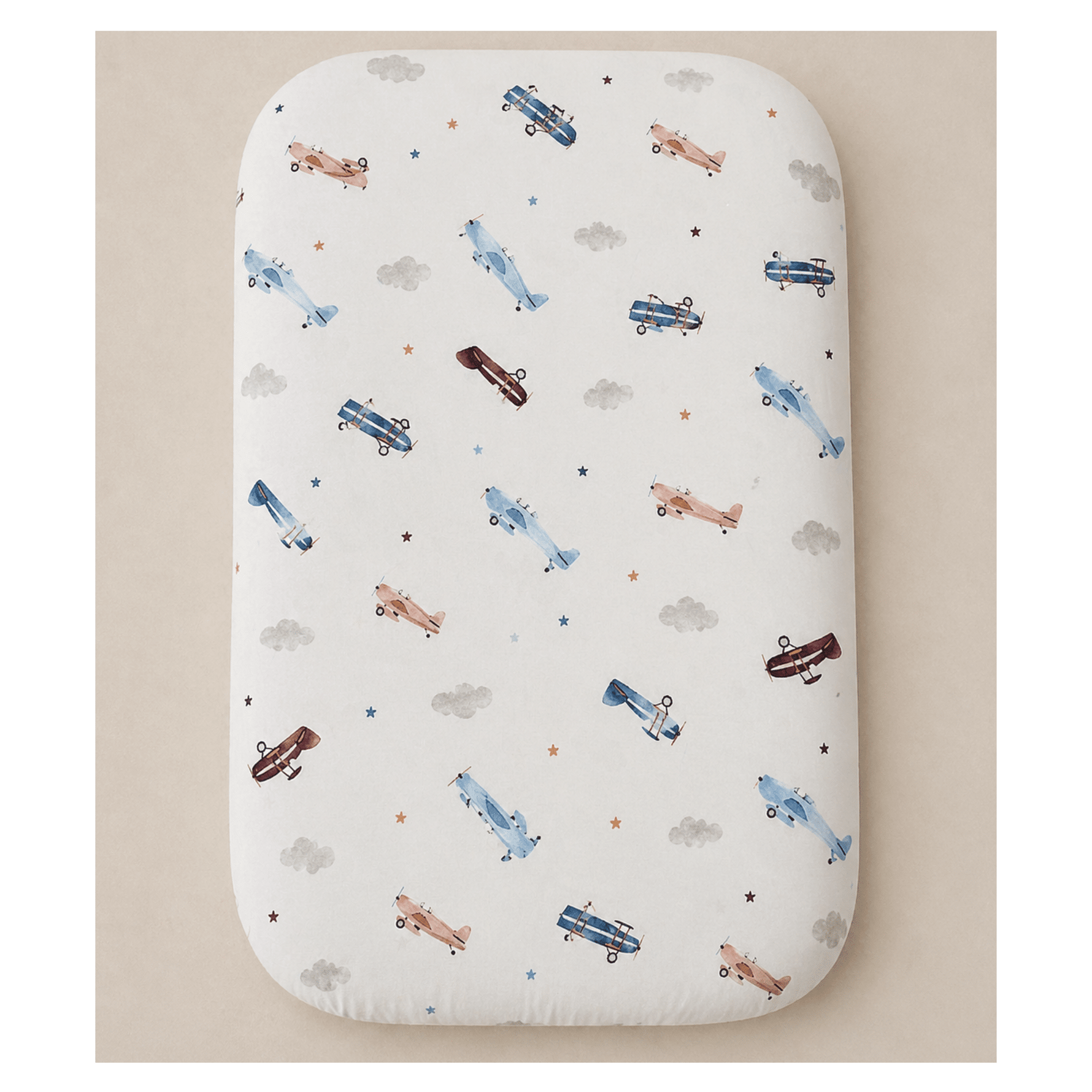 Harp Angel Boutique Harp Angel Boutique Bamboo Changing Pad Cover - Vintage Airplane Everetts Place