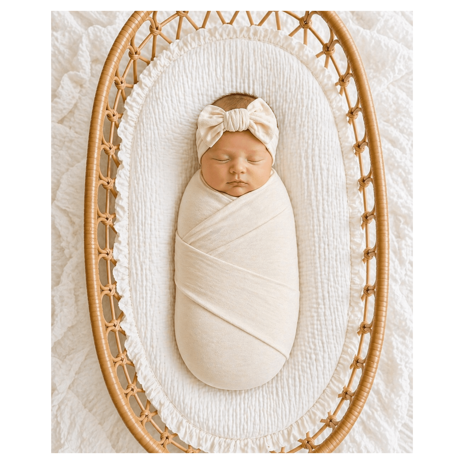 Harp Angel Boutique Harp Angel Boutique Cream Bamboo Stretch Baby Swaddle Blanket