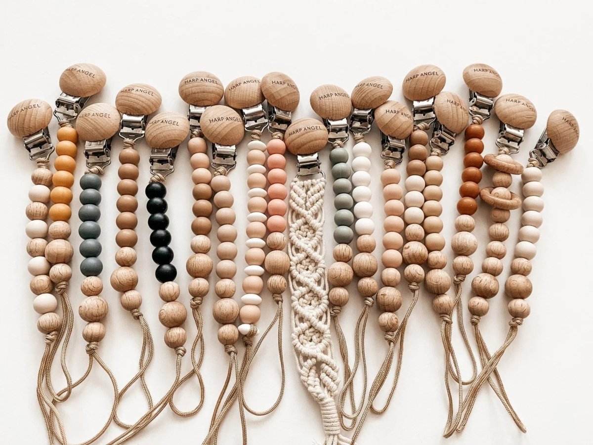 Harp Angel Boutique Harp Angel Macrame Pacifier Clip with Eco - Friendly Materials for Babies - 