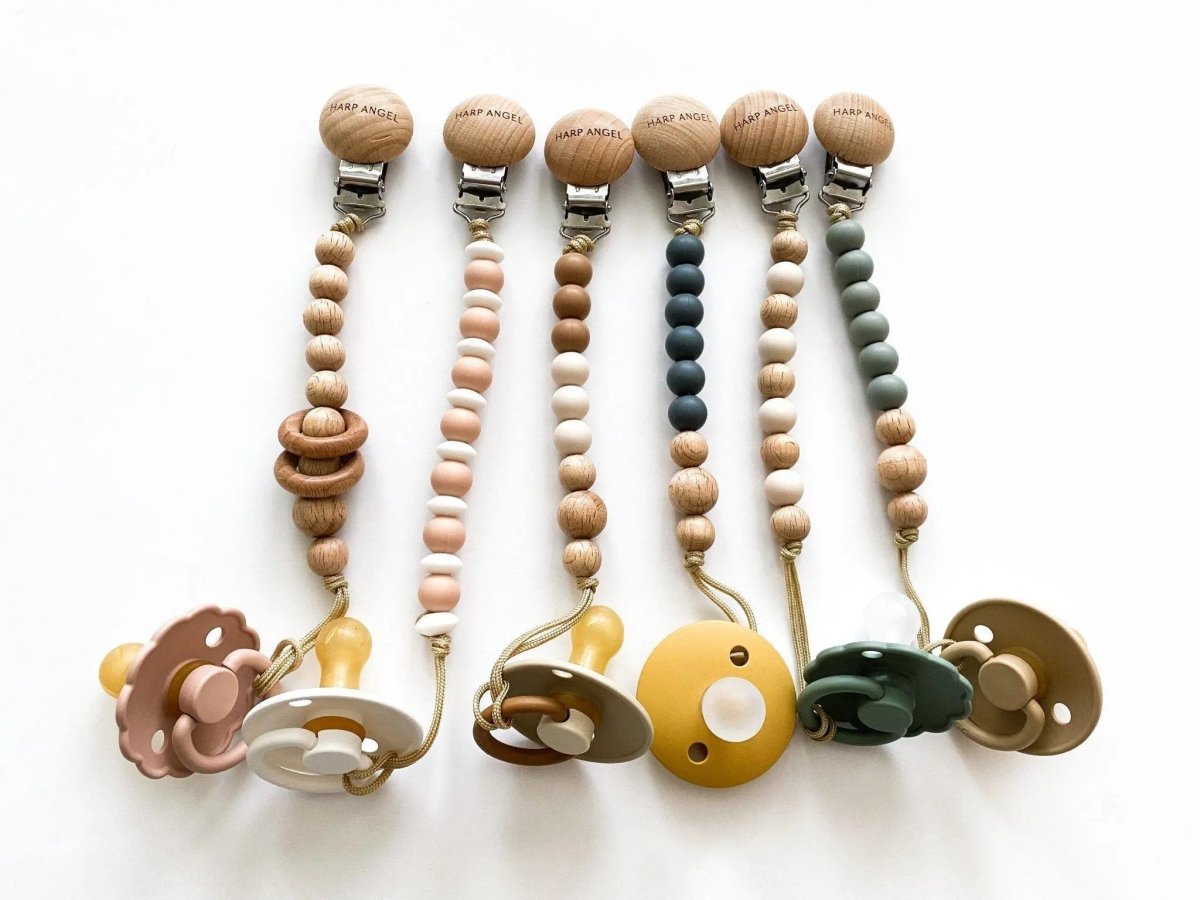 Harp Angel Boutique Harp Angel Pacifier Clip with Teether Feature for Stylish Babies - 