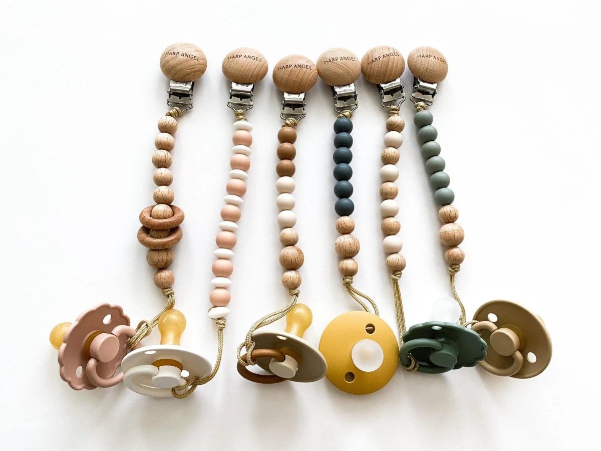 Harp Angel Boutique Harp Angel Pacifier Clip with Teether Function for Stylish Babies - 