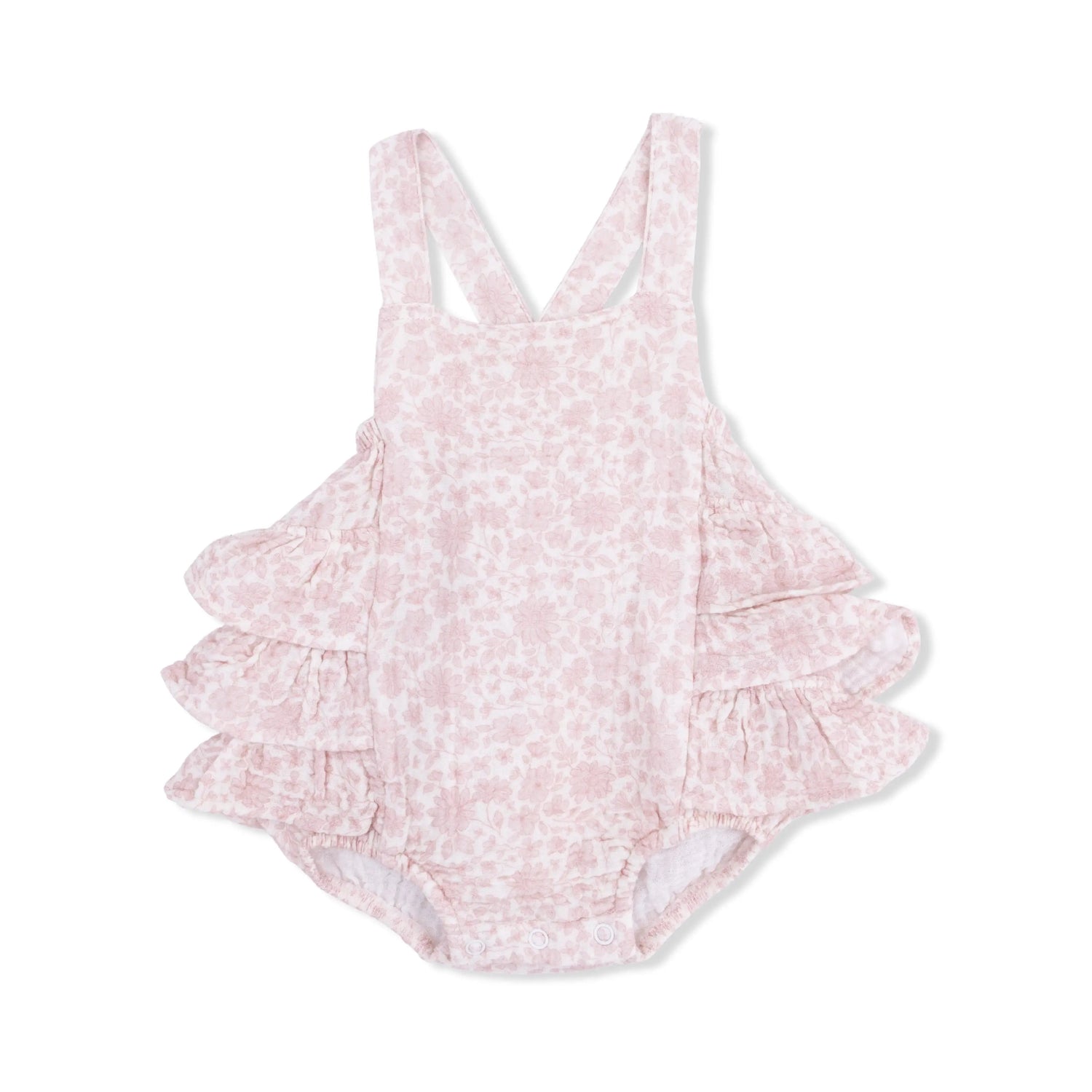 Angel Dear Harper Floral - Ruffle Sunsuit - 