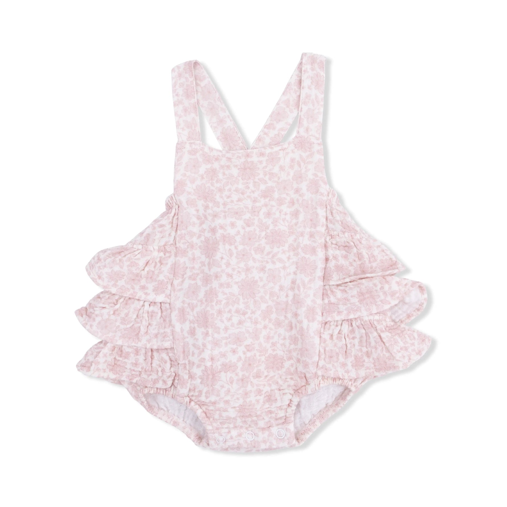 Angel Dear Harper Floral - Ruffle Sunsuit - 