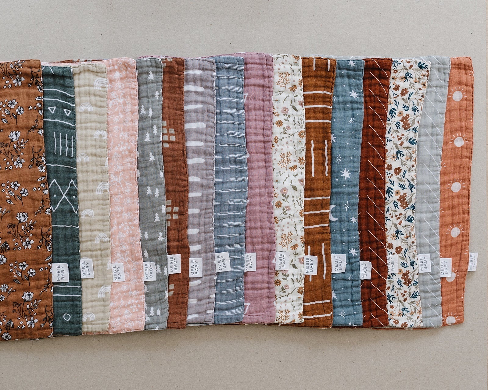 Mebie Baby Harvest Floral Muslin Burp Cloth - 