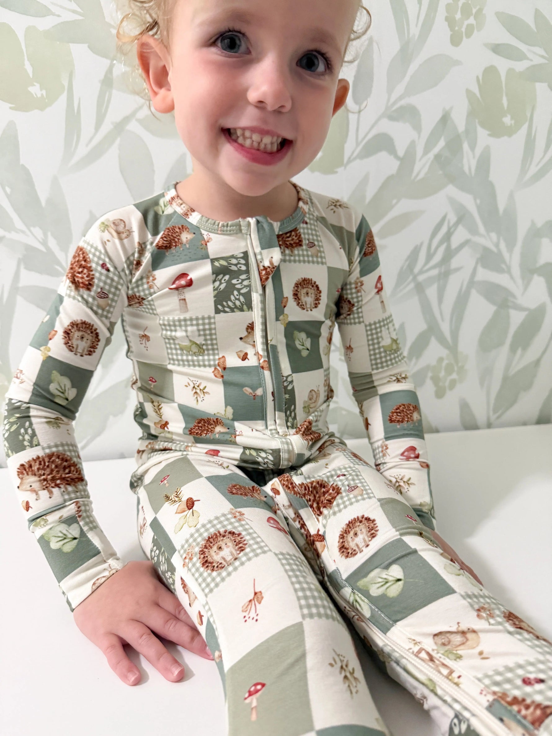 Little Joy Co. Harvest Hedgehogs Bamboo Zippy Pajamas - 