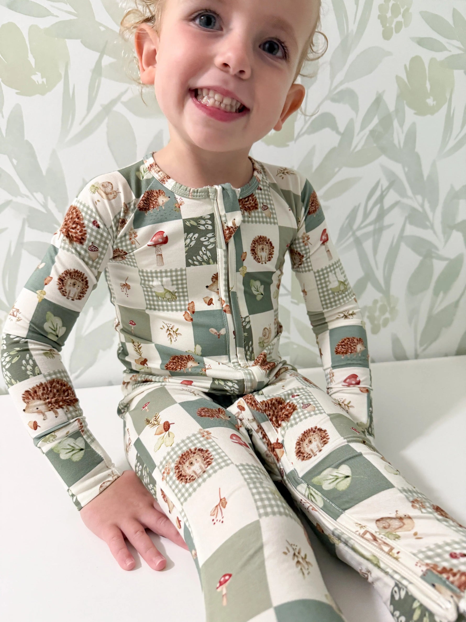 Little Joy Co. Harvest Hedgehogs Bamboo Zippy Pajamas - 