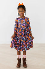 Mila & Rose ® Haunted Garden 3/4 Sleeve Pocket Twirl Dress - 