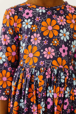 Mila & Rose ® Haunted Garden 3/4 Sleeve Pocket Twirl Dress - 