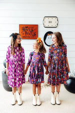 Mila & Rose ® Haunted Garden 3/4 Sleeve Pocket Twirl Dress - 
