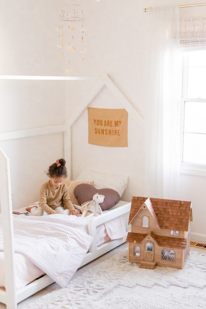 Little Mae & Co Haven Beige Gingham Crib Quilted BlanketEveretts Place