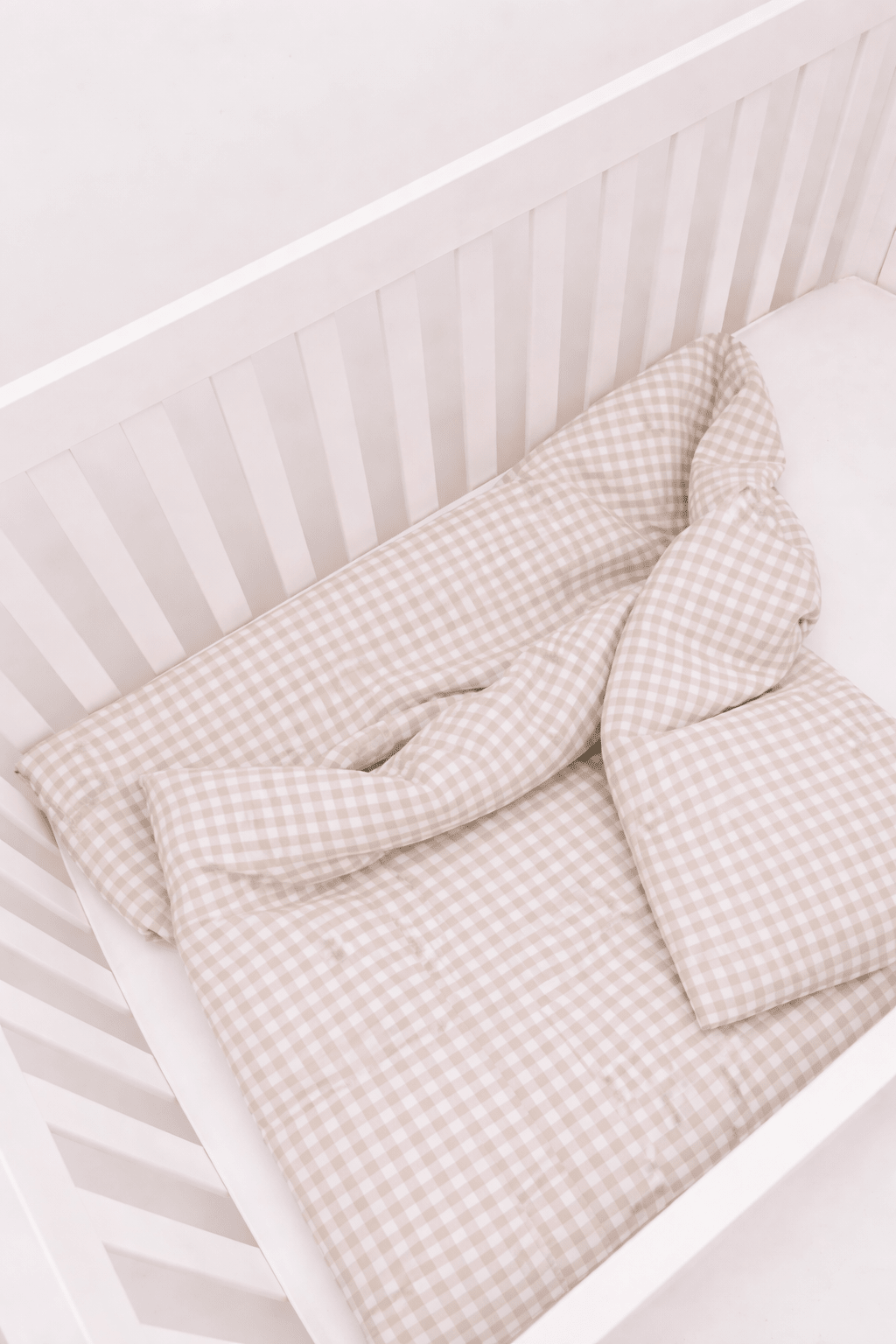 Little Mae & Co Haven Beige Gingham Crib Quilted BlanketEveretts Place