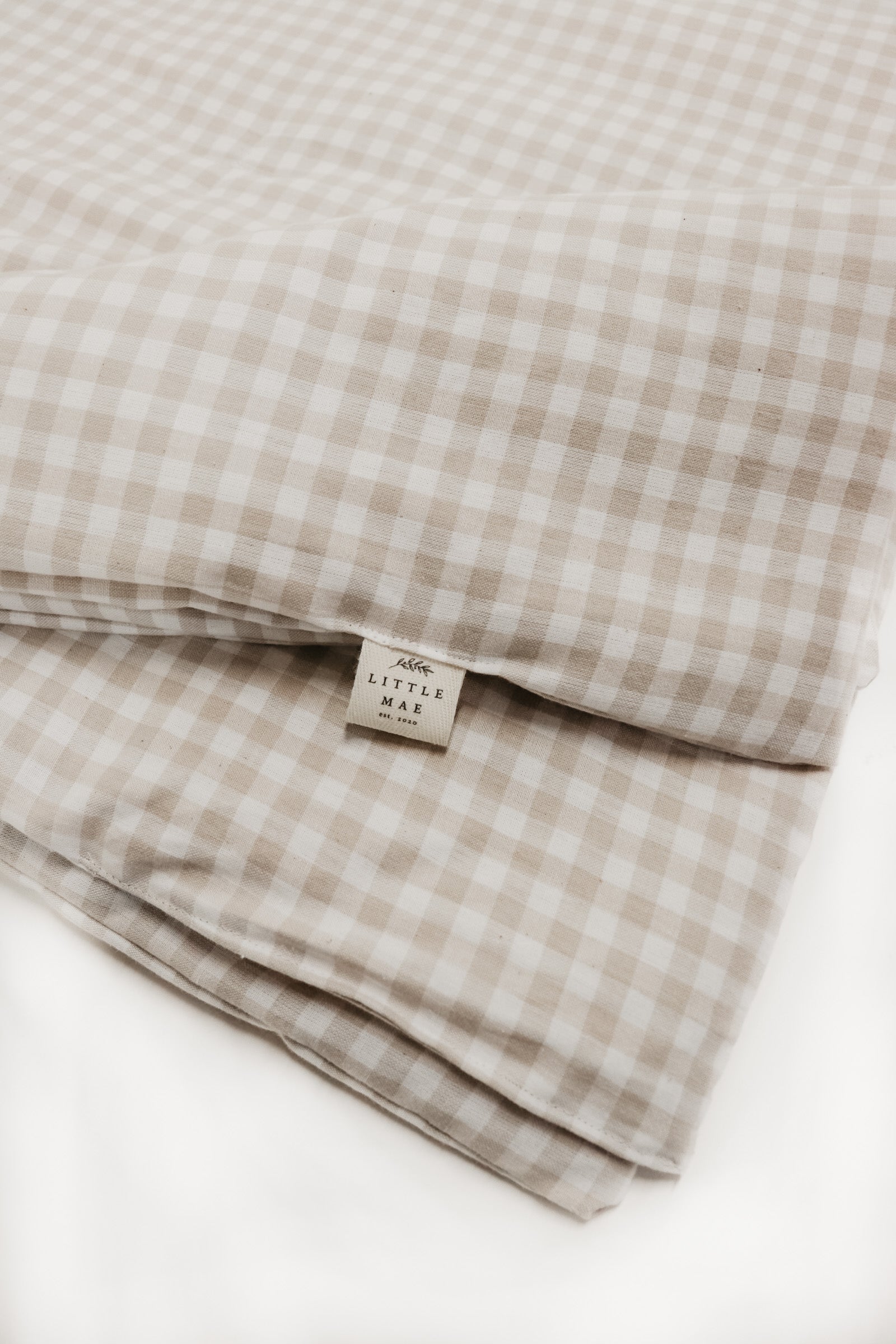 Little Mae & Co Haven Beige Gingham Crib Quilted BlanketEveretts Place