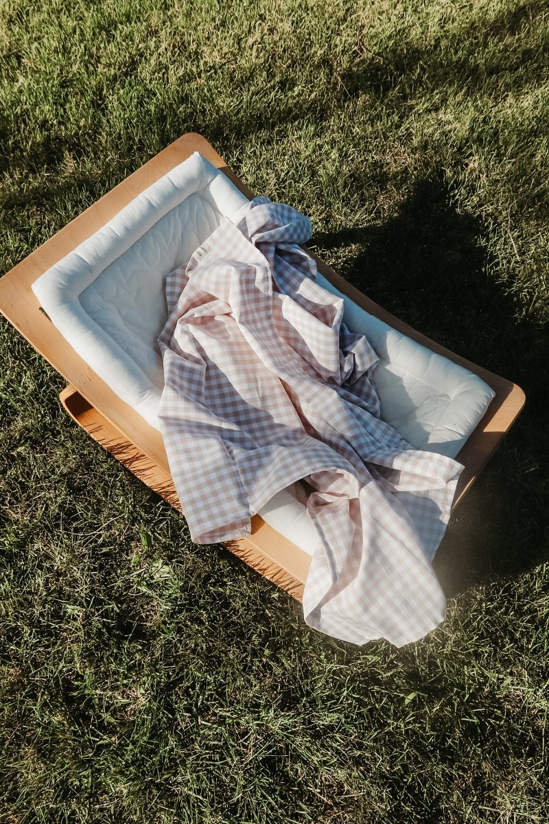 Little Mae & Co Haven Gingham Baby Blanket Soft Cotton Comfort For Sleep - Everetts Place Boutique - 